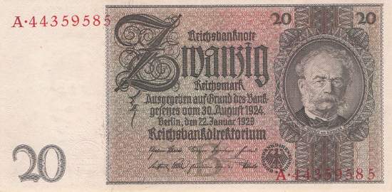20 Mark 1929 ro.174a B/A